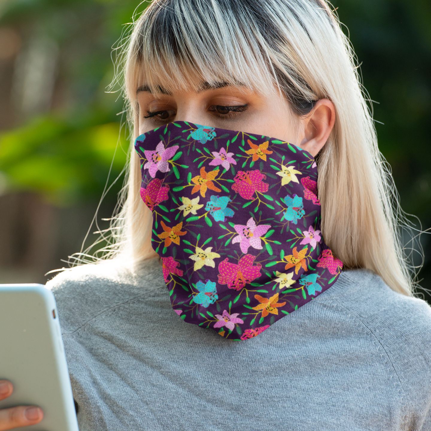 Bandana FLOR DEL CARIBE morada